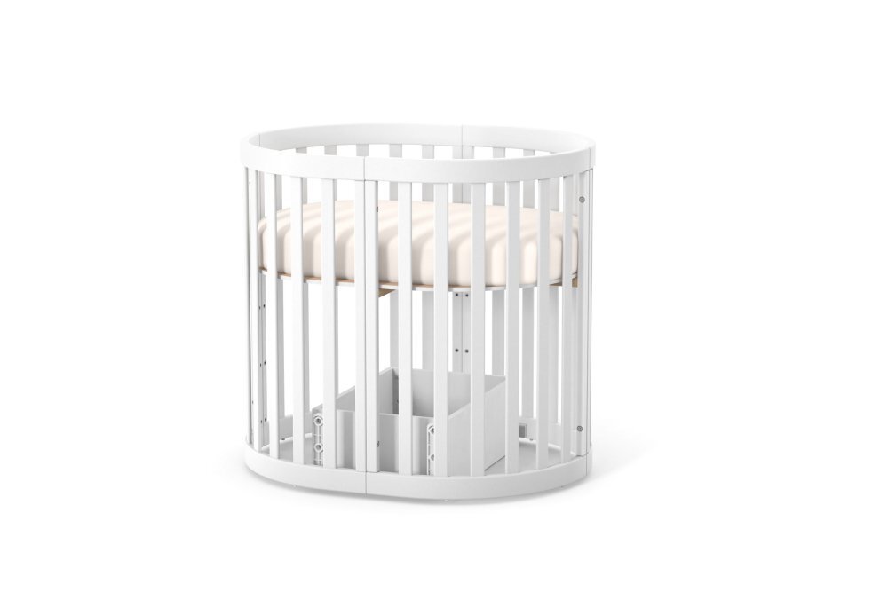 RKids Patut 3 in 1 din lemn de fag Roma pentru copii 140 x 70 cm Alb