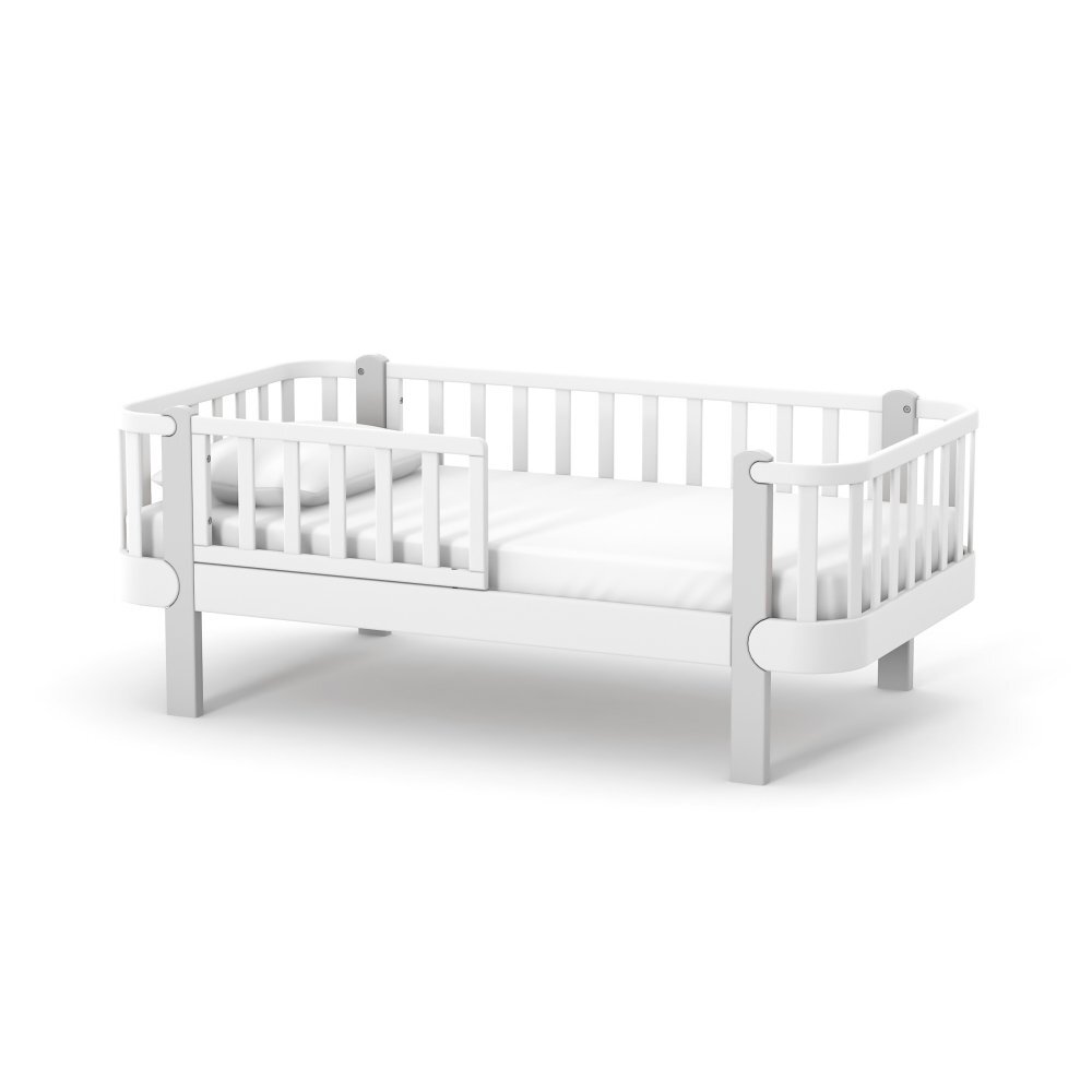 RKids Patut pentru adolescenti din fag si pal 160 x 80 cm de la 3 ani Monaco alb-gri