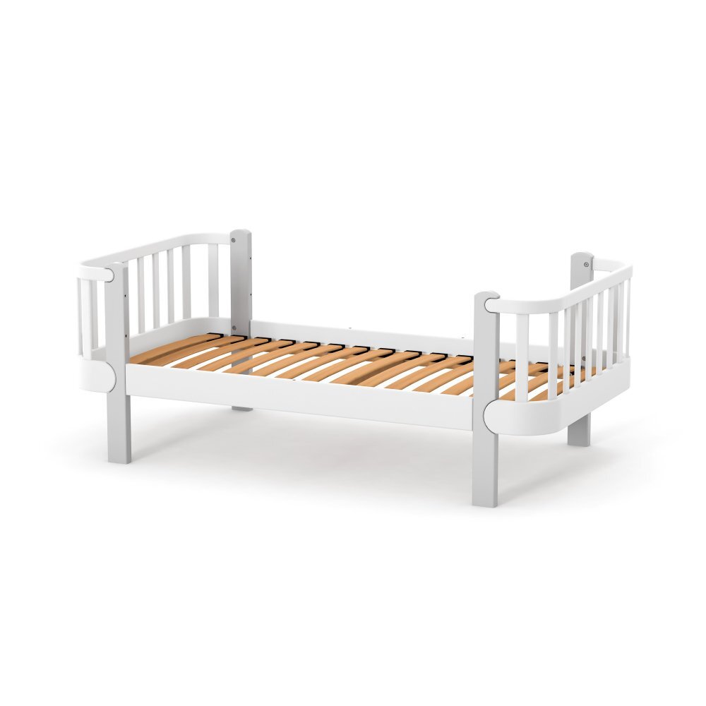 RKids Patut pentru adolescenti din fag si pal 160 x 80 cm de la 3 ani Monaco alb-gri