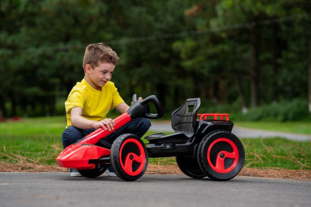 ROLLPLAY Kart electric pentru copii XL 12V 50W pliabil cu cos depozitare