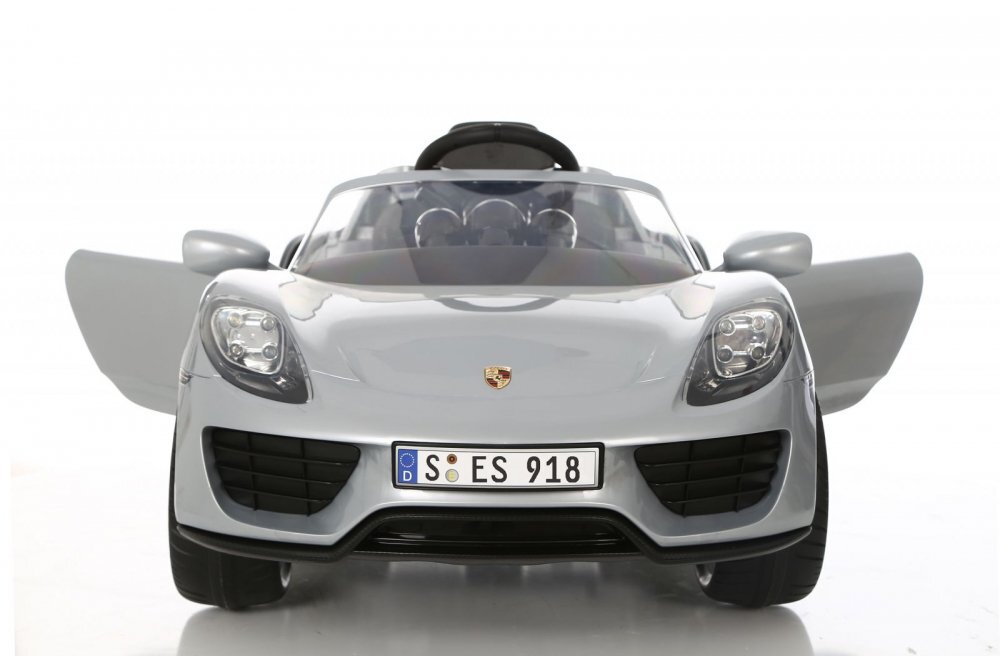 ROLLPLAY Masina electrica copii Porche 918 Spyder 12V 35W cu telecomanda scaun piele deschidere usi si oglinzi