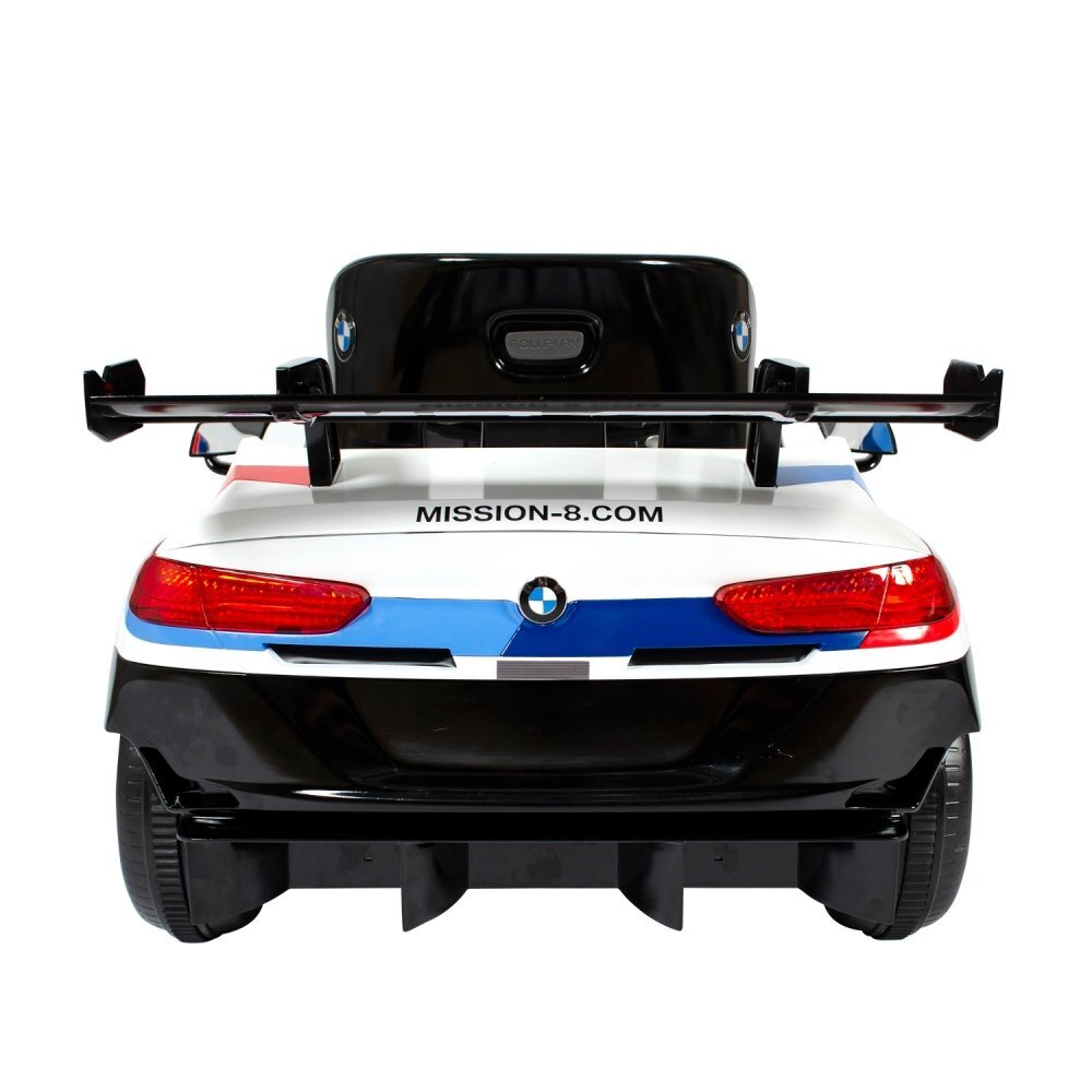 ROLLPLAY Masina electrica pentru copii BMW M8 GTE Racing 12V cu telecomanda si lumini Led radio si Mp3 schimbator de viteze