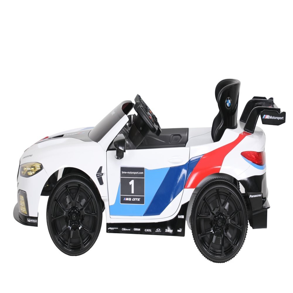 ROLLPLAY Masina electrica pentru copii BMW M8 GTE Racing 12V cu telecomanda si lumini Led radio si Mp3 schimbator de viteze