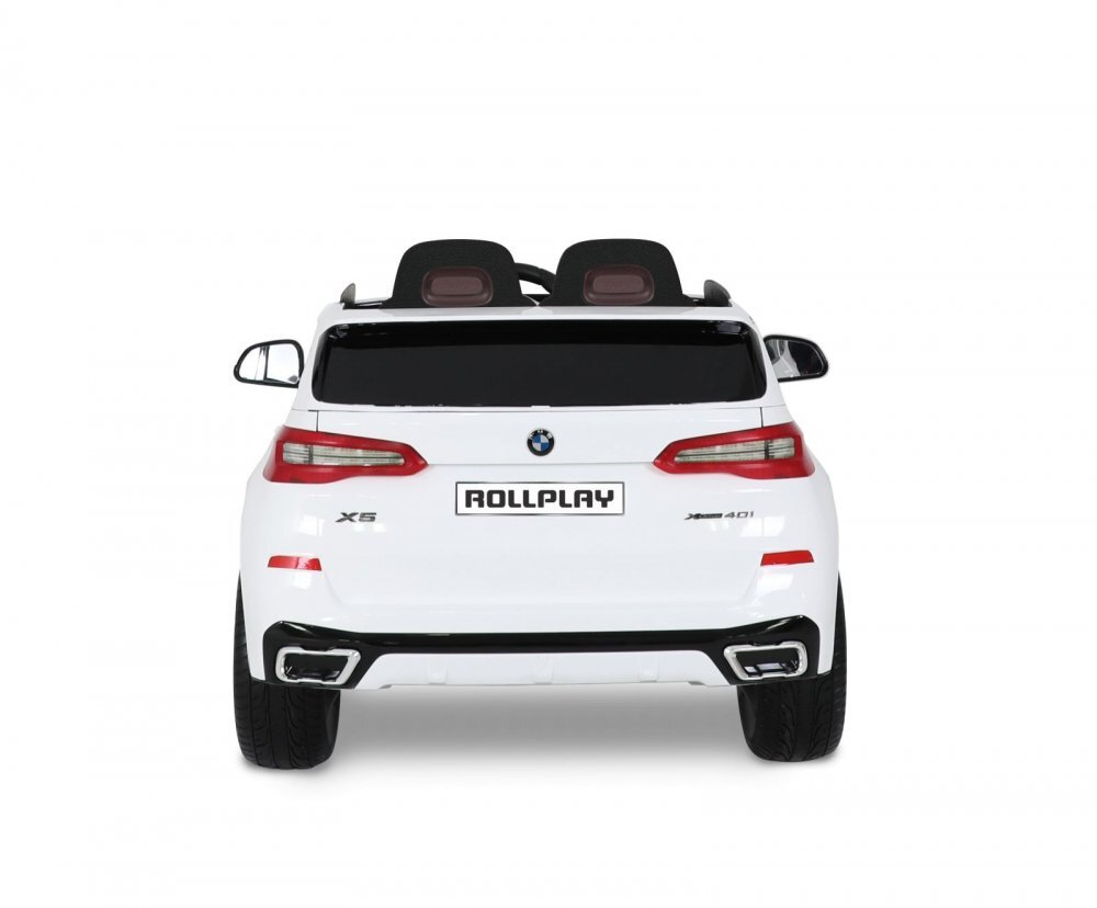 ROLLPLAY Masina electrica pentru copii BMW X5 White 45W Versiune M 12V cu telecomanda deschidere usi Mp3 scaun piele si efecte muzicale