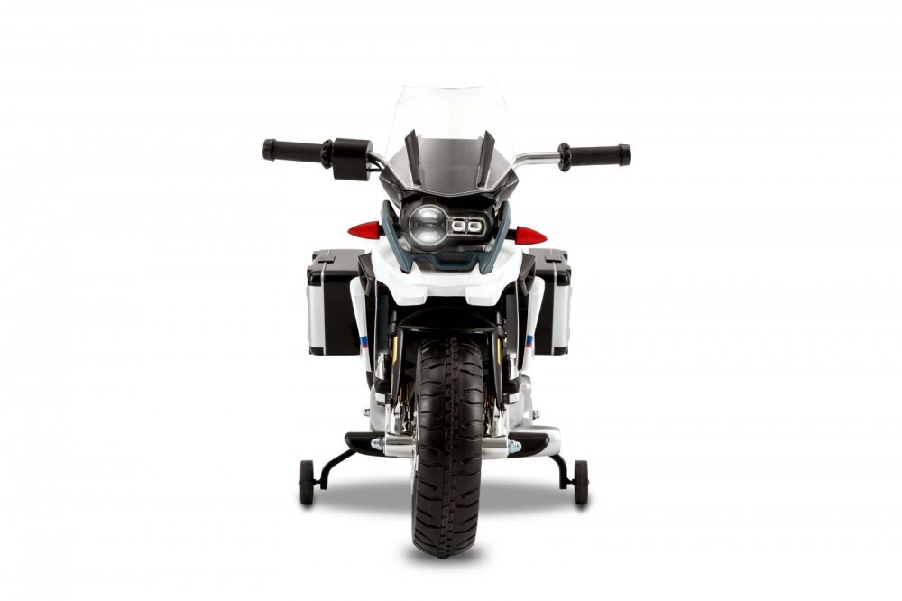 ROLLPLAY Motocicleta electrica pentru copii BMW R 1200 Adventure GS 15W cu roti ajutatoare compartiment depozitare radio si lumni