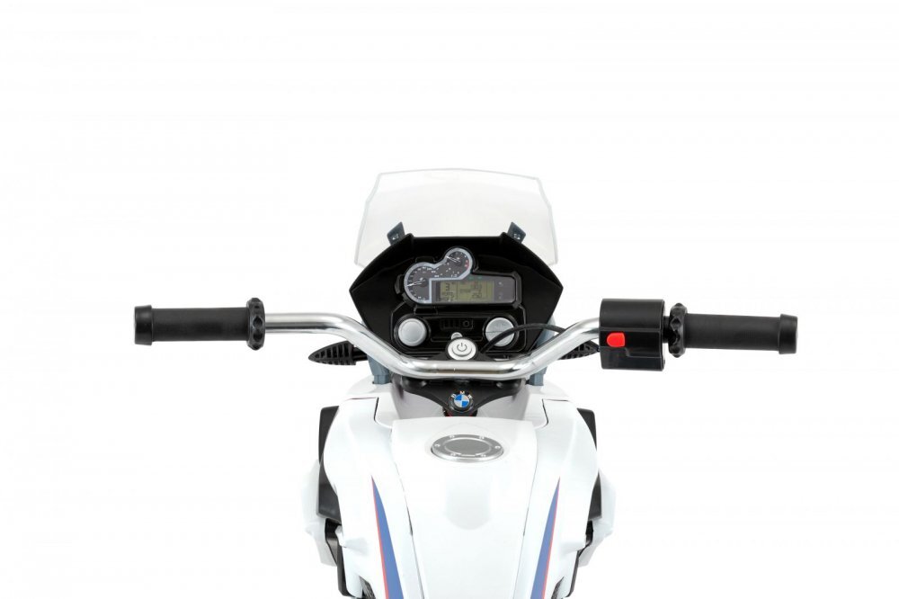 ROLLPLAY Motocicleta electrica pentru copii BMW R 1200 Adventure GS 15W cu roti ajutatoare compartiment depozitare radio si lumni