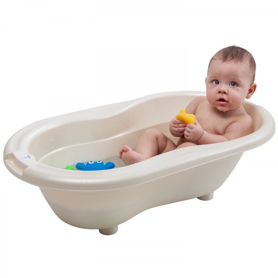 Rotho-Baby Design Cadita cu covoras antiderapant TOP White cream Rotho-babydesign