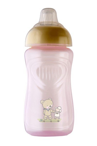 Rotho-Baby Design Pahar cu supapa silicon 300 ml Tender rose Rotho-babydesign