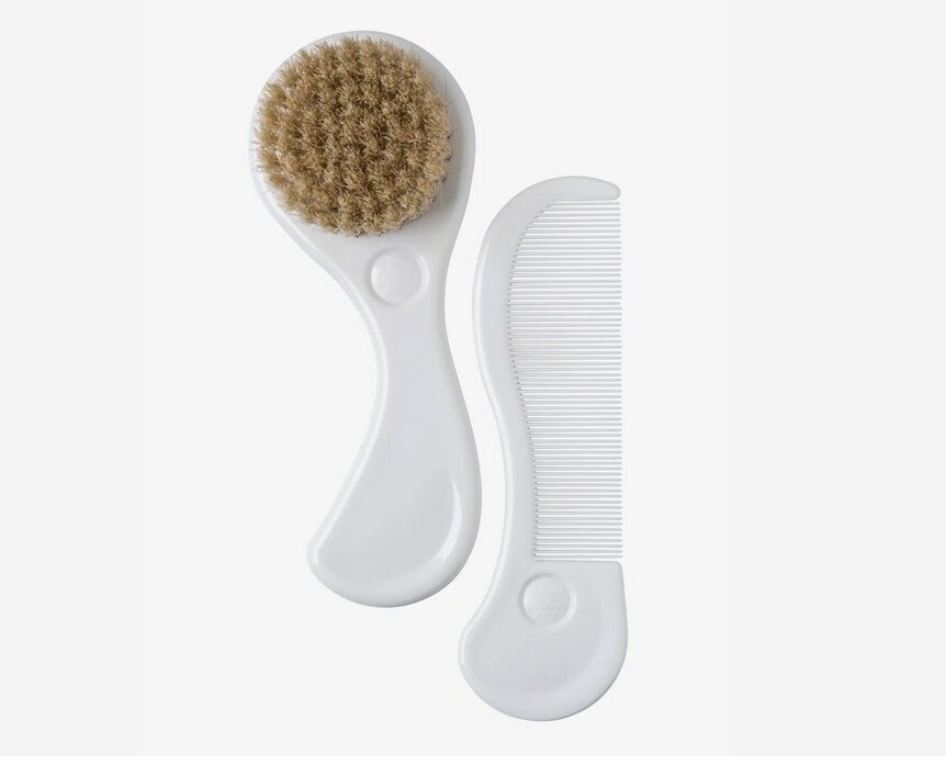 Rotho-Baby Design Perie si pieptan pentru bebelus ergonomic White Rotho-babydesign