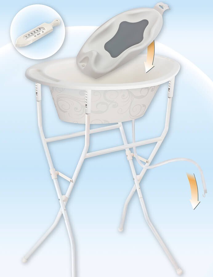 Rotho-Baby Design Sezlong nou nascut pentru cadita Style Vintage white Rotho babydesign