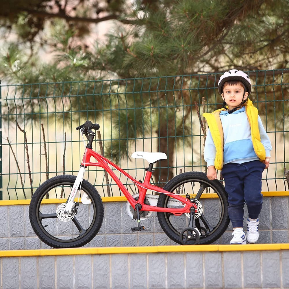 Royal Baby Bicicleta pentru copii 16 inch Galaxy G1601C RosuAlb 4-6 ani cu roti ajutatoare si frana pe disc
