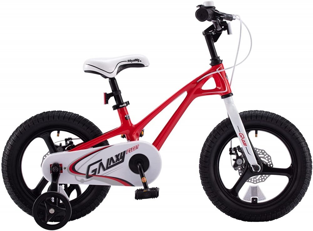 Royal Baby Bicicleta pentru copii 16 inch Galaxy G1601C RosuAlb 4-6 ani cu roti ajutatoare si frana pe disc