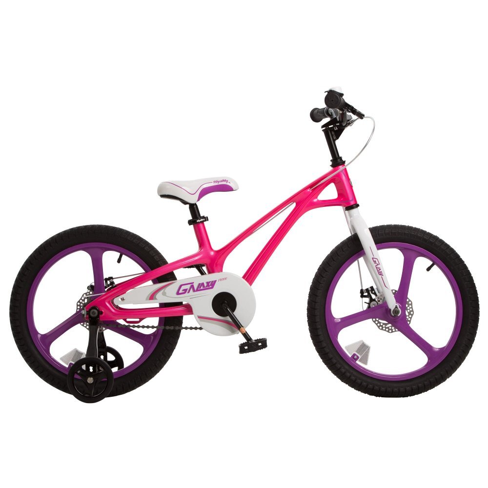 Royal Baby Bicicleta pentru copii 16 inch Galaxy G1601C RozAlb 4-6 ani cu roti ajutatoare si frana pe disc