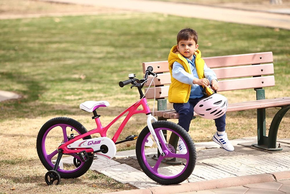 Royal Baby Bicicleta pentru copii 16 inch Galaxy G1601C RozAlb 4-6 ani cu roti ajutatoare si frana pe disc