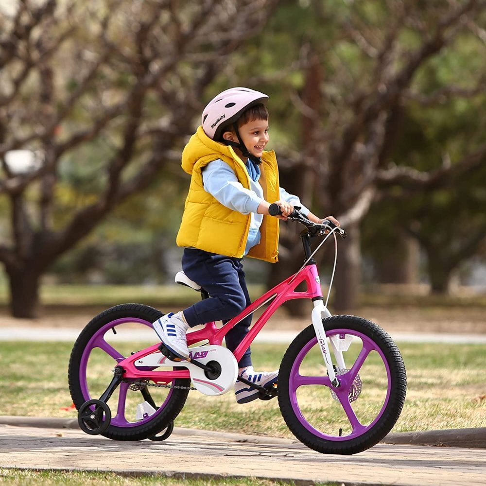 Royal Baby Bicicleta pentru copii 16 inch Galaxy G1601C RozAlb 4-6 ani cu roti ajutatoare si frana pe disc