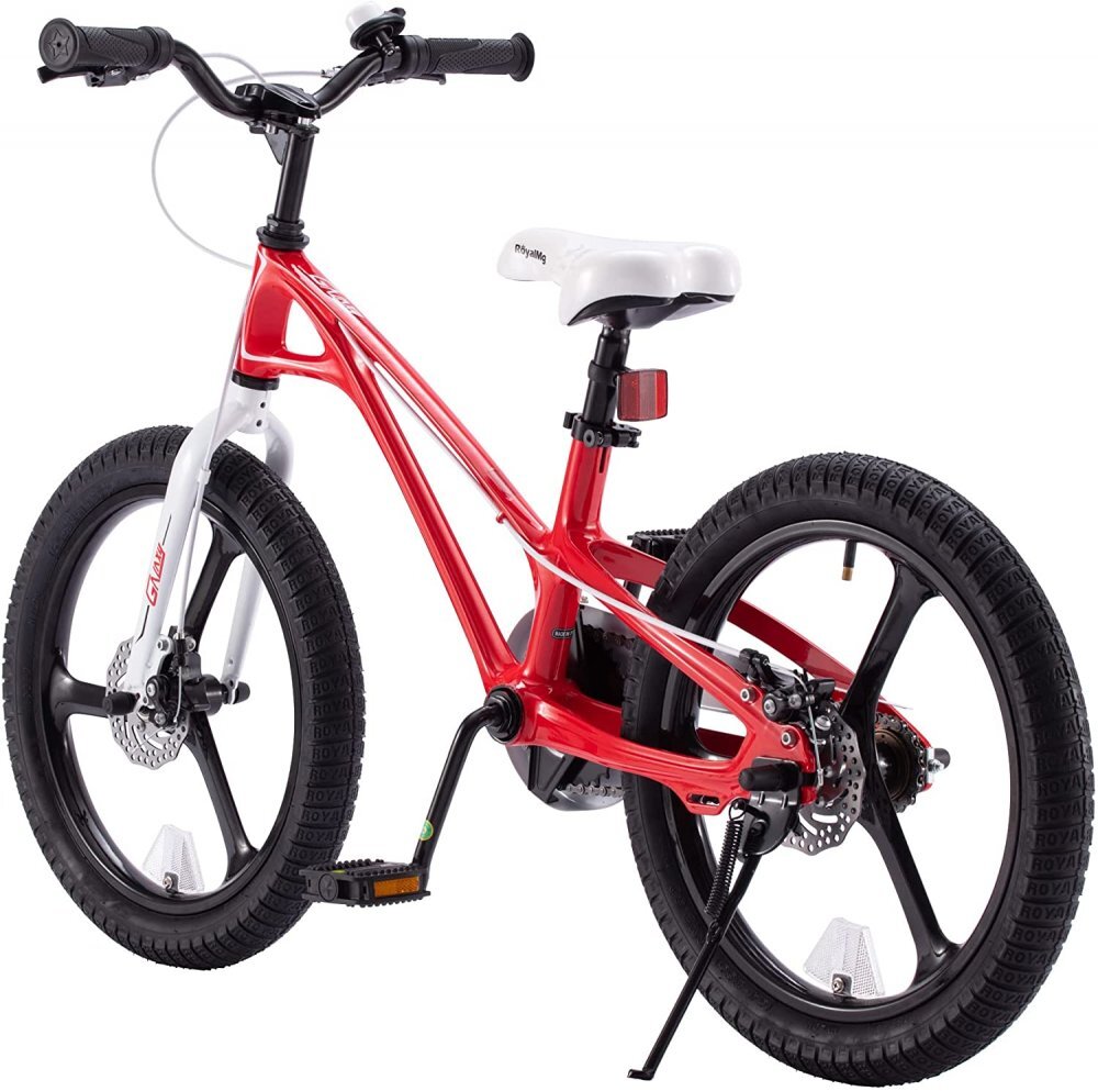 Royal Baby Bicicleta pentru copii Galaxy G1801C 18 inch RosuAlb 5-7 ani Cadru Magneziu Frane Disc Roti Ajutatoare