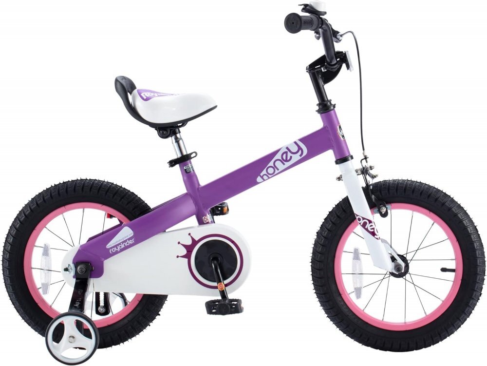 Royal Baby Bicicleta pentru copii Honey Children Mov 14 inch Frana fata C-Brake Frana spate Torpedo Roti Ajutatoare varsta 3-5 ani