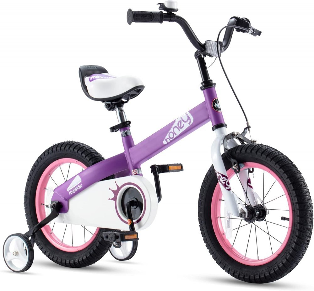Royal Baby Bicicleta pentru copii Honey Children Mov 14 inch Frana fata C-Brake Frana spate Torpedo Roti Ajutatoare varsta 3-5 ani