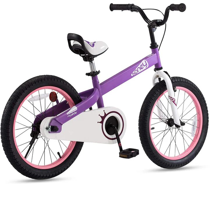 Royal Baby Bicicleta pentru copii Honey Children Mov cu ghidon reglabil cadru din otel 18 inch varsta 5-7 ani greutate suportata 80 kg