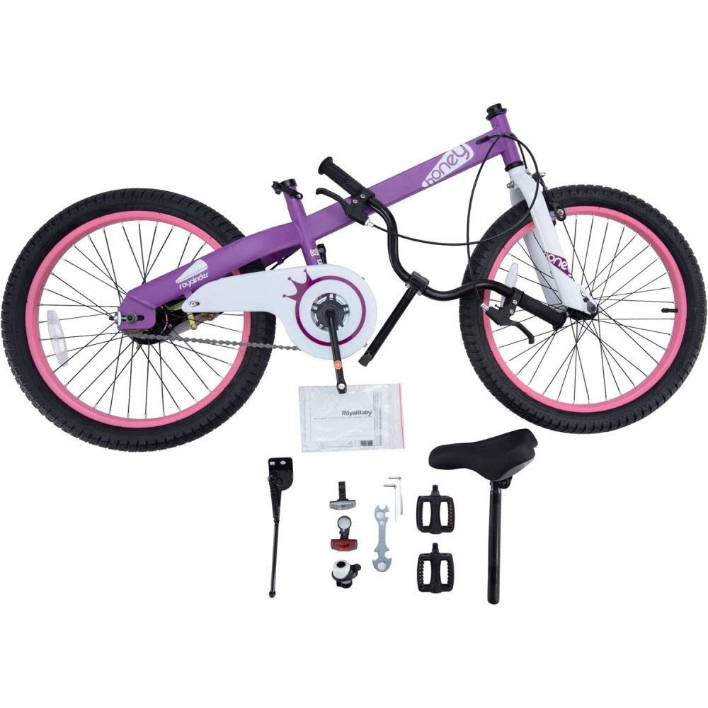 Royal Baby Bicicleta pentru copii Honey Children Mov cu ghidon reglabil cadru din otel 18 inch varsta 5-7 ani greutate suportata 80 kg