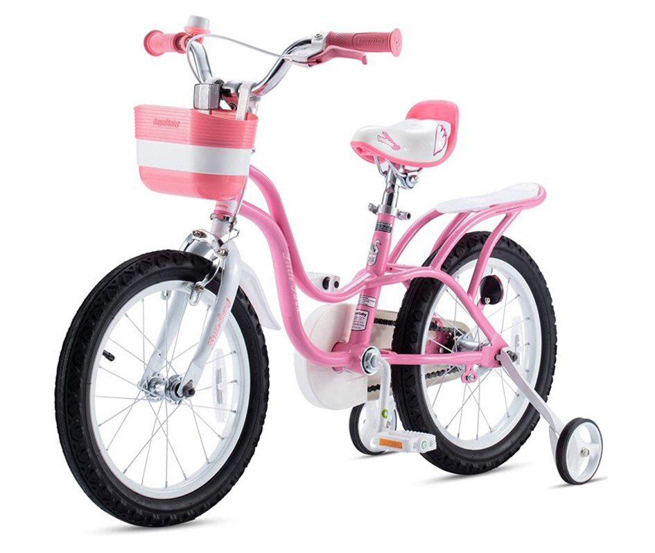 Royal Baby Bicicleta pentru copii Little Swan Roz 12 inch roti ajutatoare cosulet sonerie varsta 2-4 ani