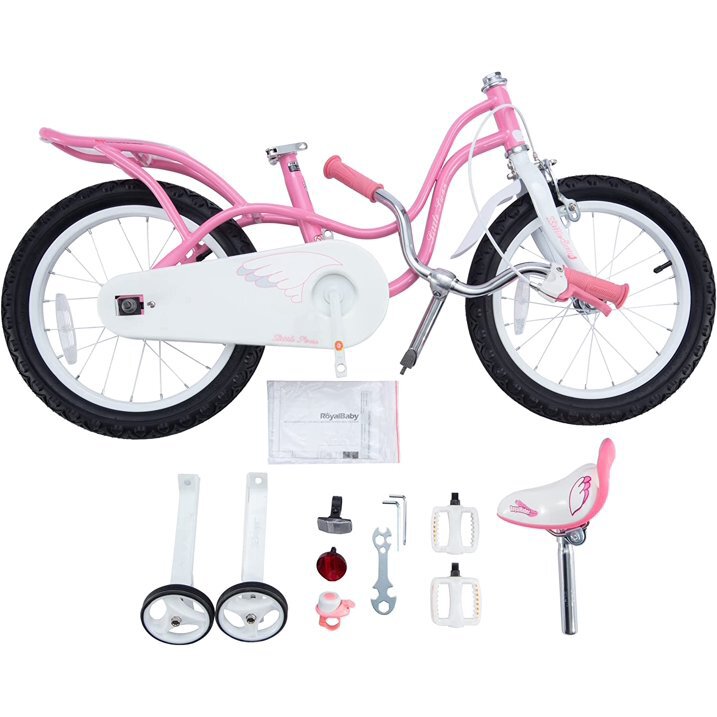Royal Baby Bicicleta pentru copii Little Swan Roz 12 inch roti ajutatoare cosulet sonerie varsta 2-4 ani