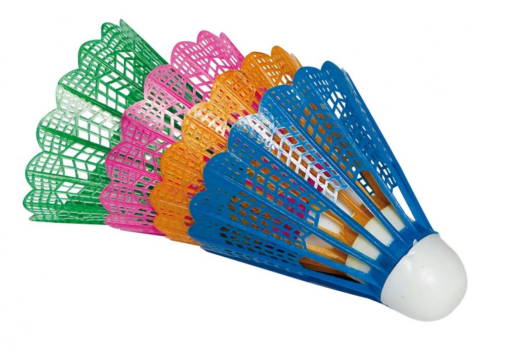 RS Toys Set 4 fluturasi badminton pentru palete din plastic flexibili pentru joc interior sau exterior