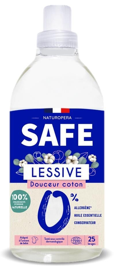 Safe Detergent Bio pentru rufe parfum proaspat de bumbac fara alergeni 1000 ml