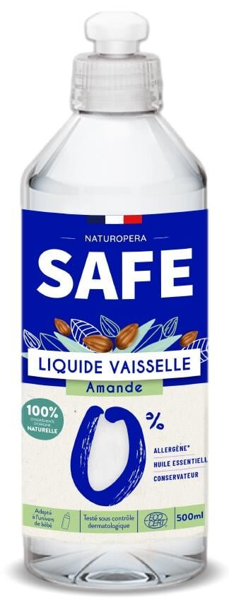 Safe Detergent Bio pentru vase cu parfum de migdale fara alergeni 500 ml