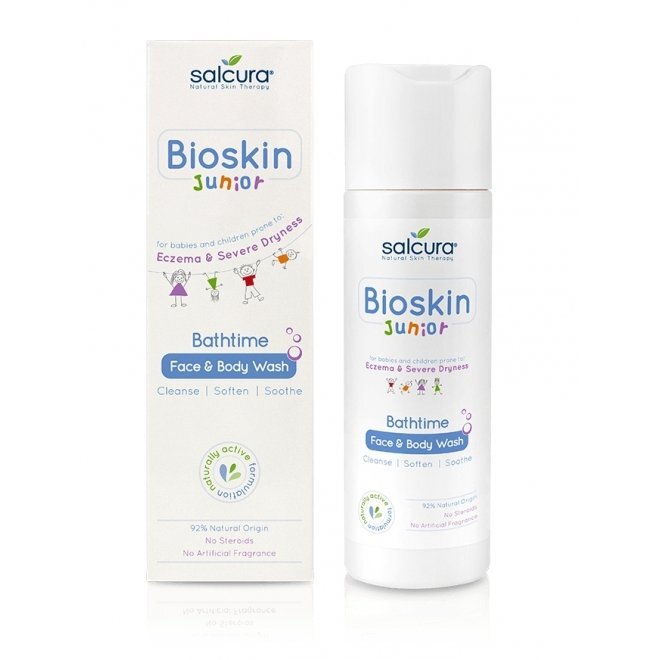 Salcura Natural Skin Therapy Gel de dus Bioskin Junior fata si corp pt bebelusi si copii piele uscata cu eczeme Salcura 200 ml