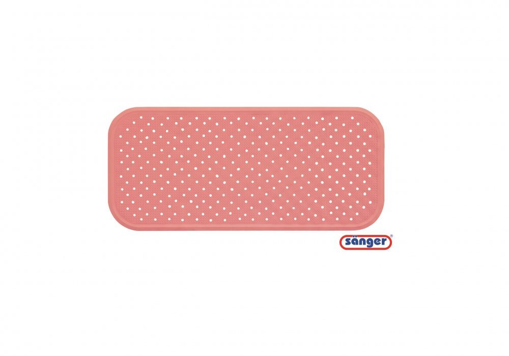 SANGER Covoras antiderapant cu ventuze pentru cada 76x34 cm roz