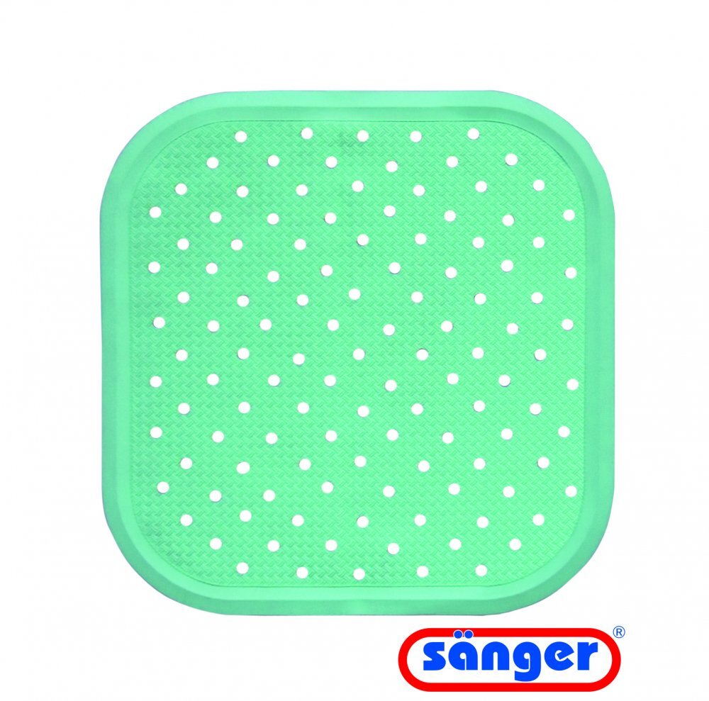 SANGER Covoras antiderapant de dus cu ventuze pentru fixare 56x56 cm verde menta