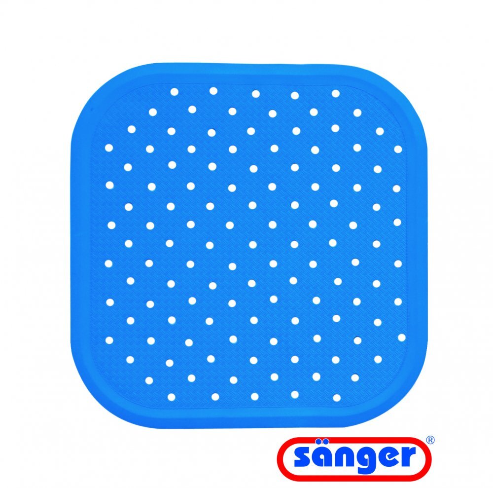 SANGER Covoras antiderapant pentru dus 56x56 cm albastru