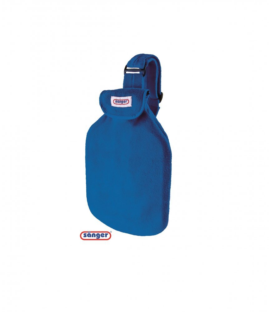 SANGER Perna pentru apa calda sau rece cu husa anatomica cu banda de fixare pe corp culoare albastra 2L