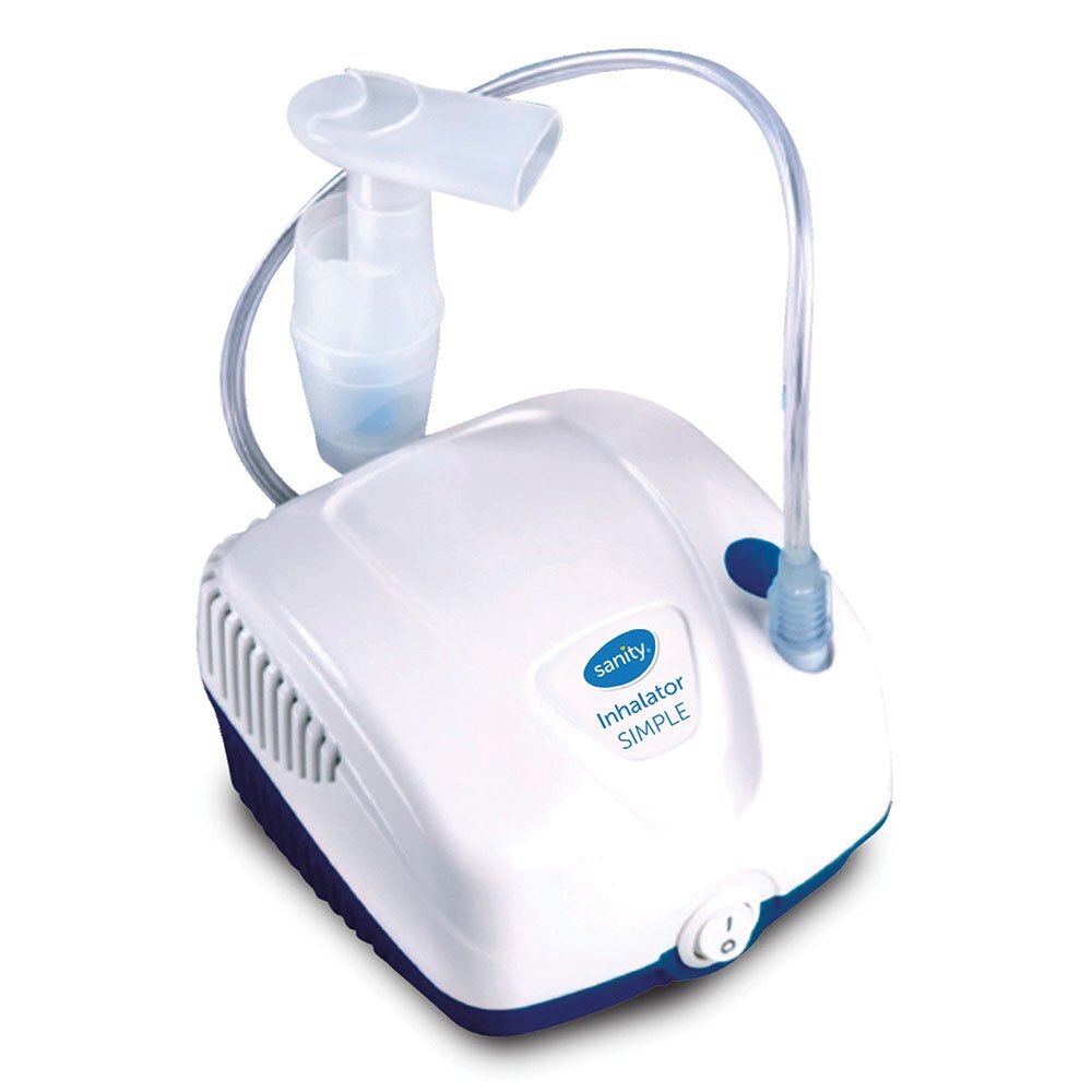 Sanity Aparat aerosoli cu compresor Inhaler Simple compact cu dimensiuni reduse geanta de transport alb