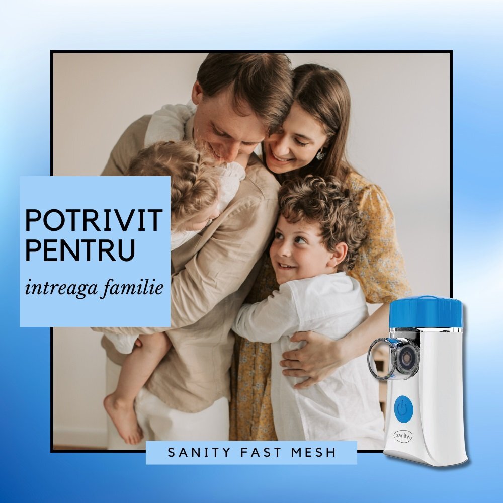 Sanity Aparat aerosoli Fast Mesh pentru copii si adulti portabil alb