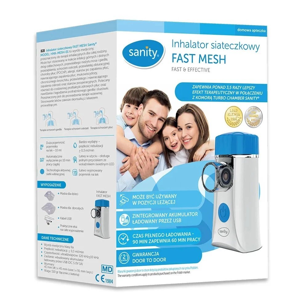 Sanity Aparat aerosoli Fast Mesh pentru copii si adulti portabil alb