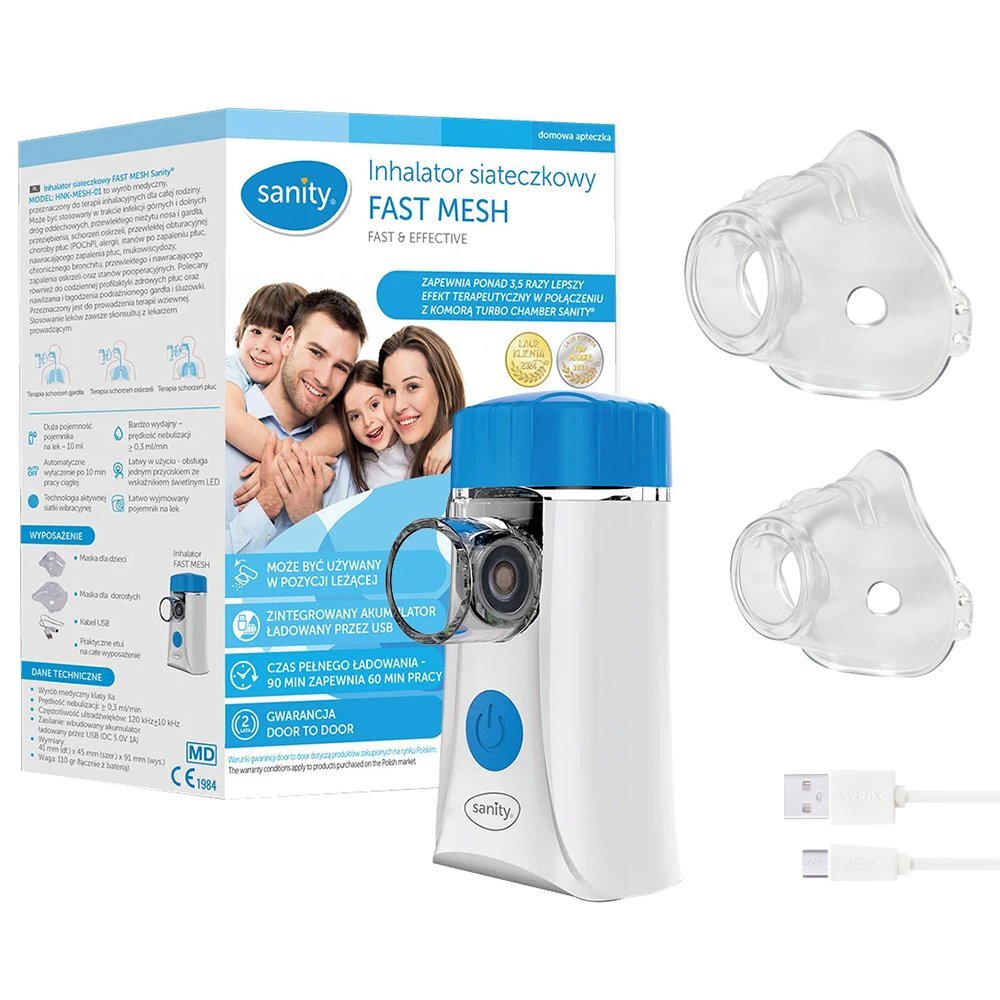 Sanity Aparat aerosoli Fast Mesh pentru copii si adulti portabil alb
