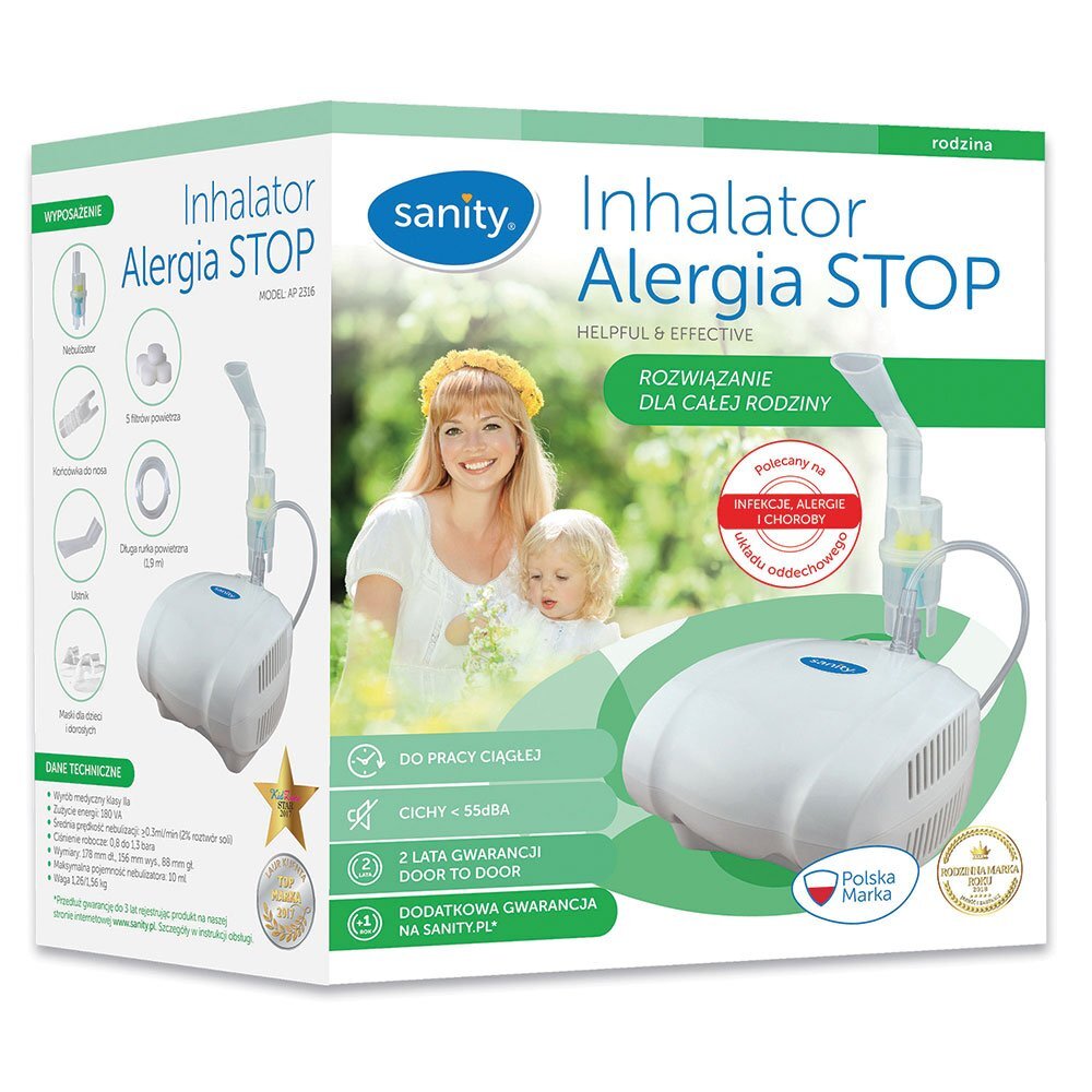 Sanity Aparat de aerosoli Alergia Stop Inhaler cu compresor si cupa medicamente 10 ml