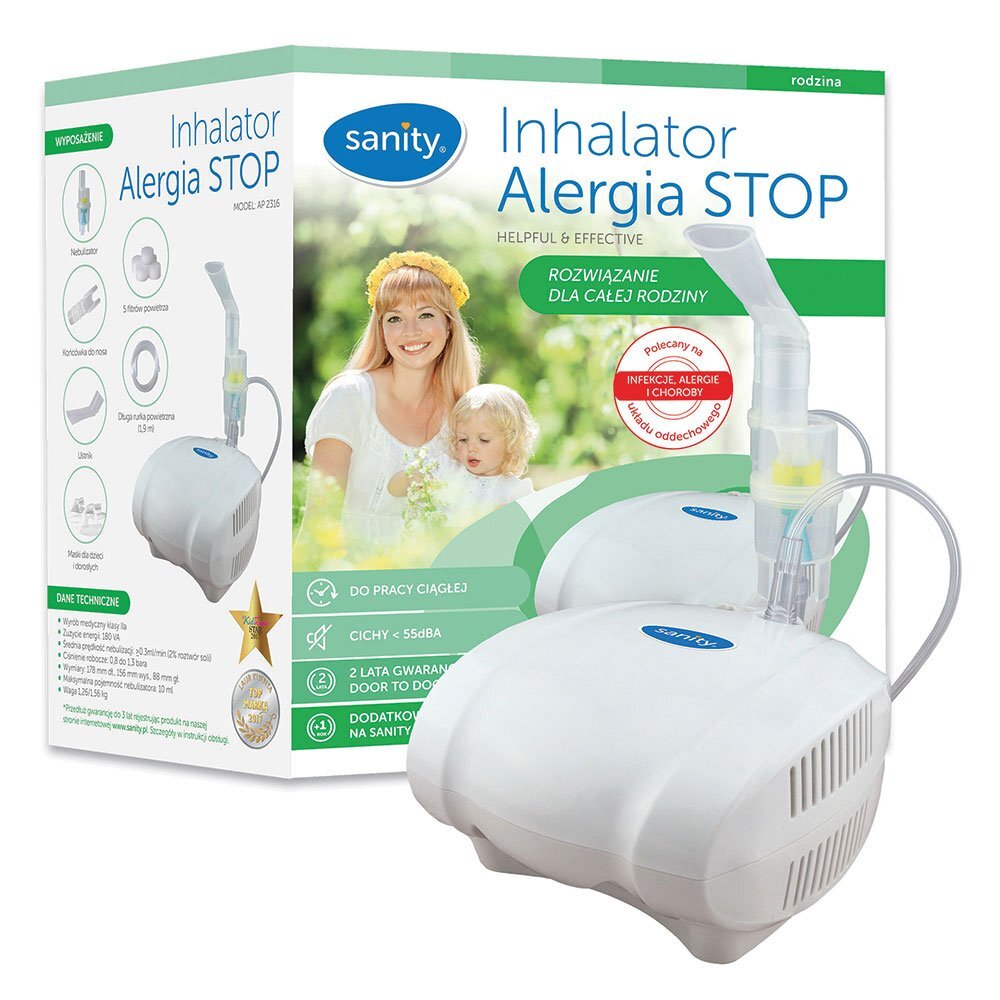 Sanity Aparat de aerosoli Alergia Stop Inhaler cu compresor si cupa medicamente 10 ml