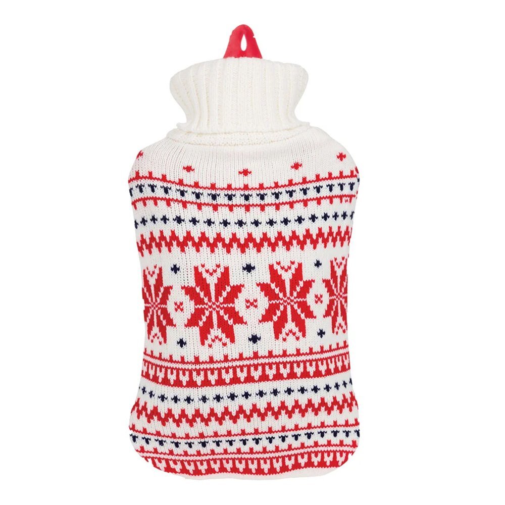 Sanity Perna cu apa calda Termofor recipient din cauciuc husa cu imprimeu traditional 2l efect linistitor multicolor