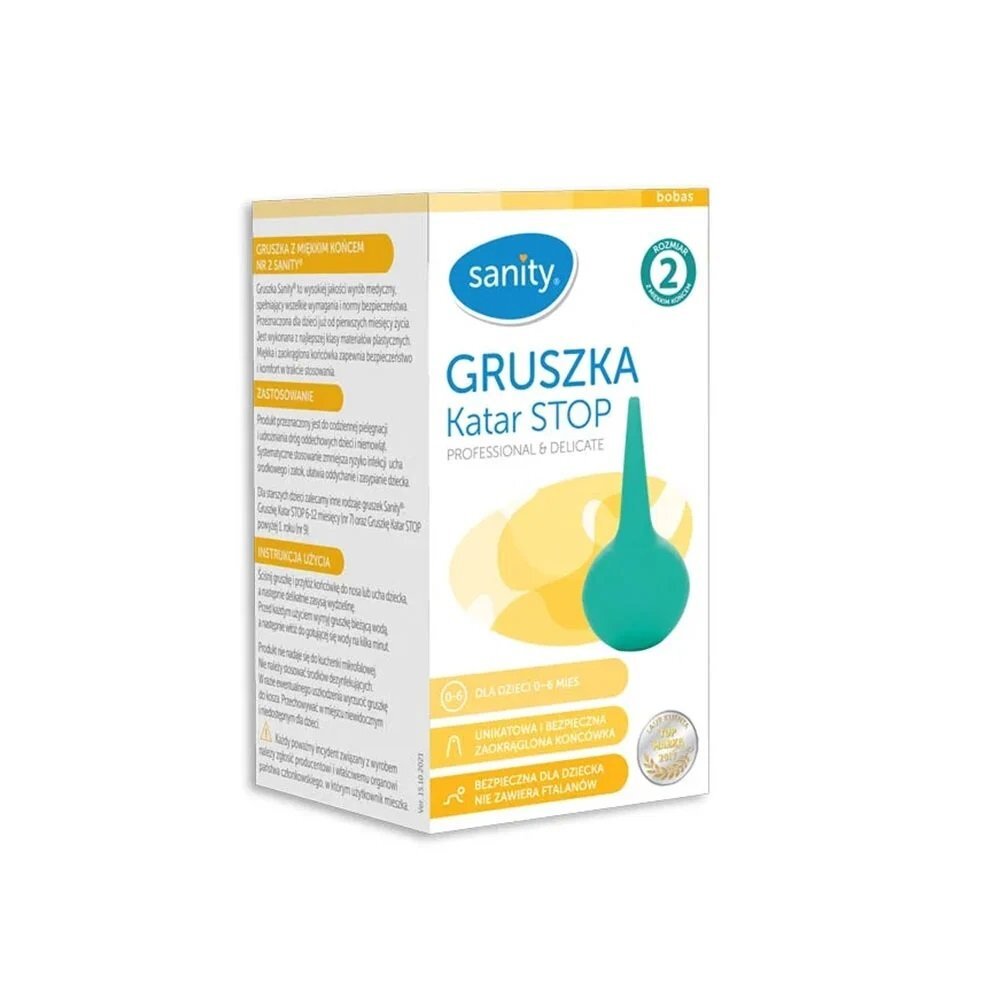 Sanity Pompa piriforma Stop nr.2 nas si urechi pentru copii 0 - 6 luni verde