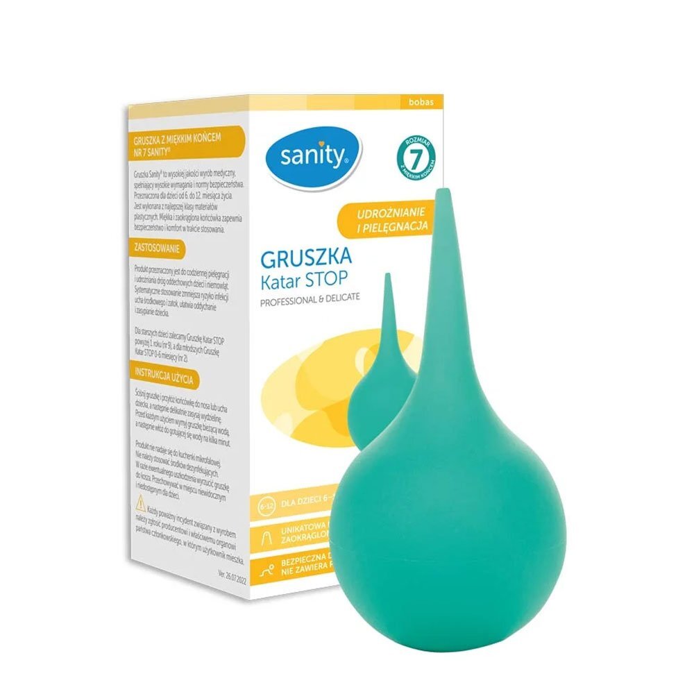 Sanity Pompa piriforma Stop nr.7 nas si urechi pentru copii 6 - 12 luni verde