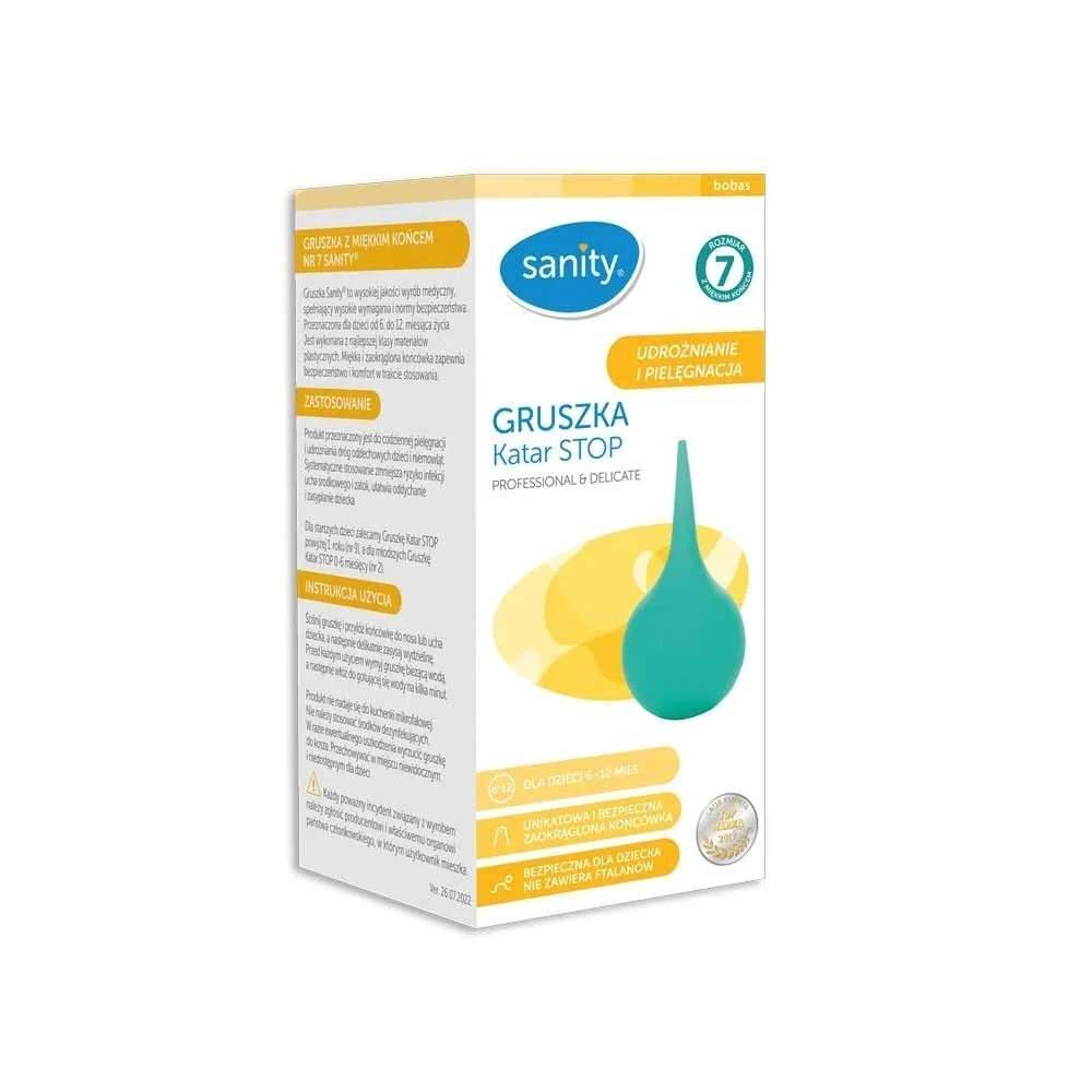 Sanity Pompa piriforma Stop nr.7 nas si urechi pentru copii 6 - 12 luni verde