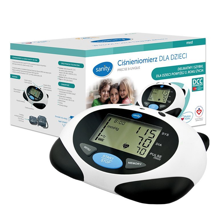 Sanity Tensiometru electronic de brat Children AP 1720 pentru copii 3 - 12 ani Tehnologie DCC 200 seturi de memorie