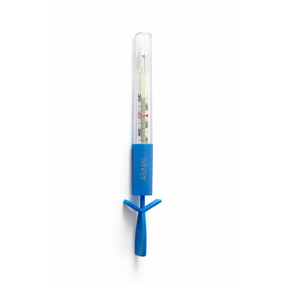 Sanity Termometru clasic Silver din sticla hipoalergenic fara mercur nichel sau PVC usor de utilizat igienic si sigur