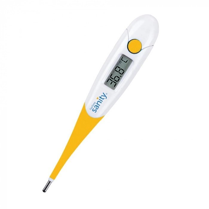 Sanity Termometru digital Flexi Temp semnal sonor ecran LCD oprire automata alb galben
