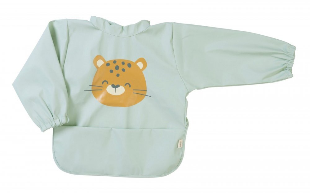 Saro Baby Baveta impermeabila cu maneci si buzunar Cheethas mint