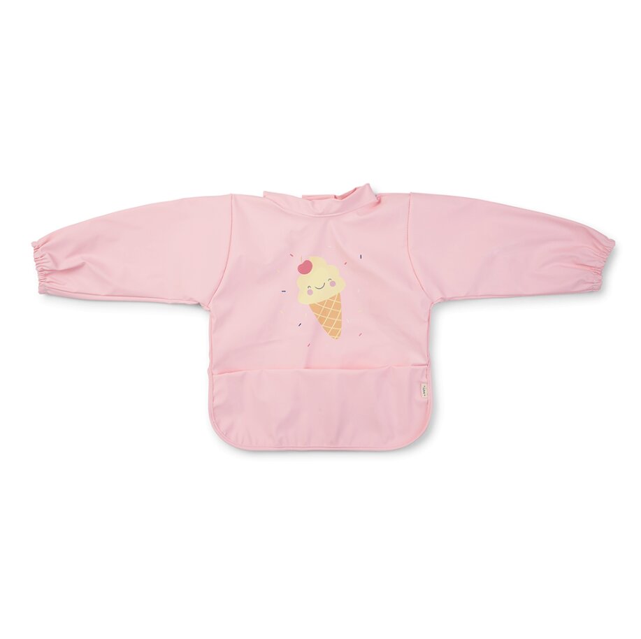 Saro Baby Baveta impermeabila cu maneci si buzunar Ice Cream pink