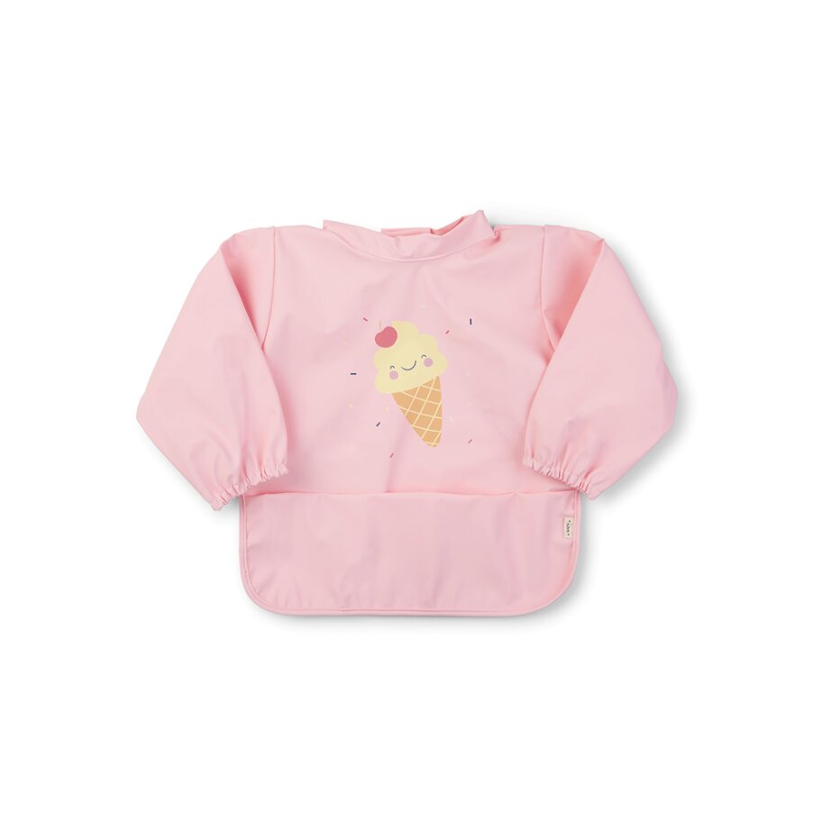 Saro Baby Baveta impermeabila cu maneci si buzunar Ice Cream pink